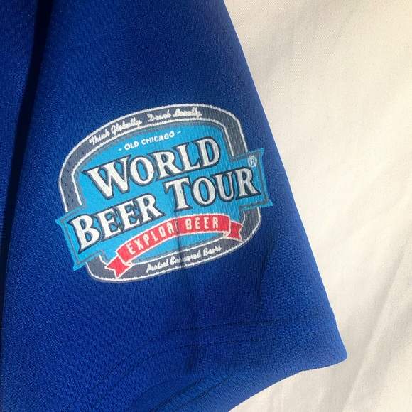 Unisex Size XS Old Chicago World Beer Tour Button Up Baseball Jersey.BlueInColor - Picture 5 of 7